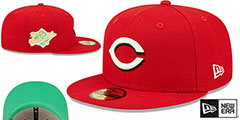 Reds 1990 WS CITRUS POP Red-Green Fitted Hat by New Era - 2nd View