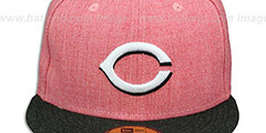 Reds 2T-HEATHER ACTION Red-Charcoal Fitted Hat by New Era - 2nd View