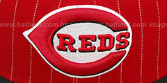 Reds PIN-SCRIPT Red-Black Fitted Hat by New Era - 2nd View