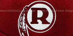 Redskins XL-LOGO ALTERNATE BEANIE Burgundy by Mitchell and Ness - 2nd View