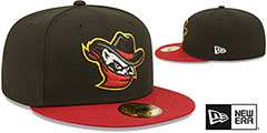 River Bandits MILB ONFIELD HOME Black-Burgundy Fitted Hat by New Era - 2nd View