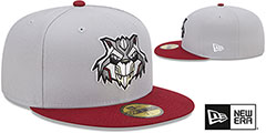 River Cats MILB MARVEL DEFENDERS Grey-Burgundy Fitted Hat by New Era - 2nd View