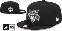 River Cats MILB MARVEL DEFENDERS SIDE-PATCH Black Fitted Hat by New Era - 2nd View