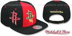 Rockets TRIPLE STACK SNAPBACK Red-Black Hat by Mitchell and Ness - 2nd View