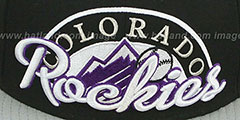 Rockies SCRIPT-PUNCH Black-Grey Fitted Hat by New Era - 2nd View