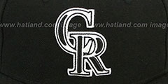 Rockies TEAM-BASIC 2 Black-White Fitted Hat by New Era - 2nd View