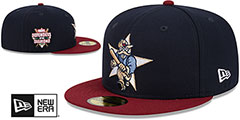 RoughRiders MILB MARVEL DEFENDERS SIDE-PATCH Navy-Burgundy Fitted Hat by New Era - 2nd View