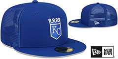 Royals BATTING PRACTICE TRUCKER Royal Fitted Hat by New Era - 2nd View