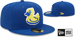 RubberDucks MILB ONFIELD ALTERNATE-2 Royal Fitted Hat by New Era - 2nd View