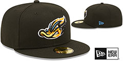 RubberDucks MILB ONFIELD HOME Black Fitted Hat by New Era - 2nd View