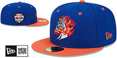 Rumble Ponies MILB MARVEL DEFENDERS SIDE-PATCH Royal-Orange Fitted Hat by New Era - 2nd View