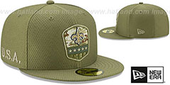 Saints 2019 SALUTE-TO-SERVICE Olive Fitted Hat by New Era - 2nd View