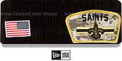 Saints 2021 SALUTE-TO-SERVICE Knit Beanie Hat by New Era - 2nd View