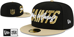 Saints 2022 NFL DRAFT Black-Gold Fitted Hat by New Era - 2nd View