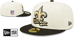 Saints 2022 NFL SIDELINE Cream-Black Fitted Hat by New Era - 2nd View