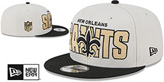 Saints 2023 NFL DRAFT SNAPBACK Stone-Black Hat by New Era - 2nd View