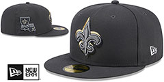 Saints 2024 ONSTAGE NFL DRAFT Grey Fitted Hat by New Era - 2nd View