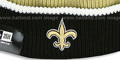 Saints NFL FIRESIDE Gold-Black Knit Beanie Hat by New Era - 2nd View