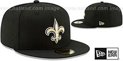 Saints NFL TEAM-BASIC Black Fitted Hat by New Era - 2nd View