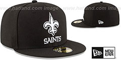 Saints NFL TEAM-BASIC Black-White Fitted Hat by New Era - 2nd View