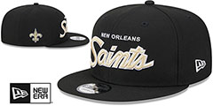 Saints TEAM-SCRIPT SNAPBACK Black Hat by New Era - 2nd View