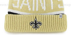 Saints THE-CALGARY Gold-Black Knit Beanie Hat by Twins 47 Brand - 2nd View