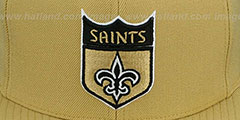 Saints THROWBACK-BASIC SNAPBACK Gold Hat by Mitchell and Ness - 2nd View