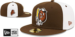 Sea Dogs THEME NIGHT Brown-White-Brown Fitted Hat by New Era - 2nd View