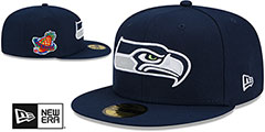 Seahawks 1998 PRO BOWL SIDE-PATCH Royal Fitted Hat by New Era - 2nd View