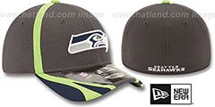 Seahawks 2014 NFL TRAINING FLEX Graphite Hat by New Era - 2nd View