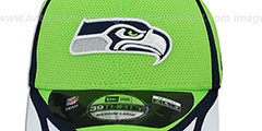 Seahawks 2014 NFL TRAINING FLEX Lime Hat by New Era - 2nd View