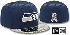 Seahawks 2014 SALUTE-TO-SERVICE Navy-Desert Fitted Hat by New Era - 2nd View