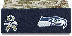 Seahawks 2015 SALUTE-TO-SERVICE Knit Beanie Hat by New Era - 2nd View