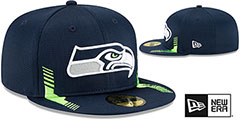 Seahawks 2021 NFL SIDELINE HOME Navy Fitted Hat by New Era - 2nd View