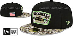 Seahawks 2021 SALUTE-TO-SERVICE Black-Desert Fitted Hat by New Era - 2nd View