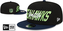 Seahawks 2022 NFL DRAFT SNAPBACK Black-Navy Hat by New Era - 2nd View