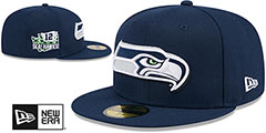 Seahawks 2024 NFL DRAFT Navy Fitted Hat by New Era - 2nd View