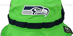 Seahawks ADVENTURE Lime Bucket Hat by New Era - 2nd View