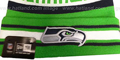 Seahawks ALT JAKE-3 Lime Knit Beanie Hat by New Era - 2nd View