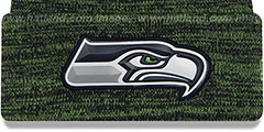 Seahawks BEVEL Navy-Lime Knit Beanie Hat by New Era - 2nd View