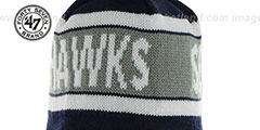 Seahawks CRANBROOK Navy Knit Beanie Hat by Twins 47 Brand - 2nd View