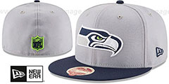 Seahawks NFL WOOL-STANDARD Grey-Navy Fitted Hat by New Era - 2nd View