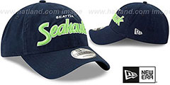 Seahawks RETRO-SCRIPT SNAPBACK Navy Hat by New Era - 2nd View