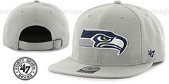 Seahawks SUPER-SHOT STRAPBACK Grey Hat by Twins 47 Brand - 2nd View