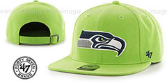 Seahawks SUPER-SHOT STRAPBACK Lime Hat by Twins 47 Brand - 2nd View