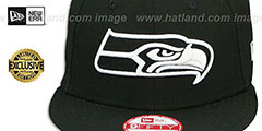 Seahawks TEAM-BASIC SNAPBACK Black-White Hat by New Era - 2nd View