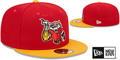 SeaWolves MILB MARVEL DEFENDERS Red-Gold Fitted Hat by New Era - 2nd View