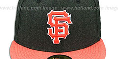 SF Giants 2T-HEATHER ACTION Charcoal-Orange Fitted Hat by New Era - 2nd View