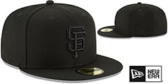 SF Giants BLACKOUT Fitted Hat by New Era - 2nd View