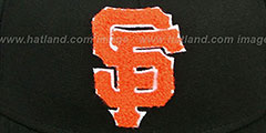 SF Giants CHENILLE APPLIQUE Black Fitted Hat by New Era - 2nd View